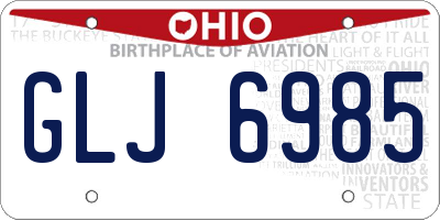 OH license plate GLJ6985