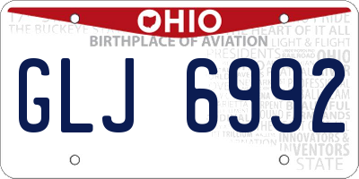 OH license plate GLJ6992