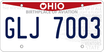 OH license plate GLJ7003