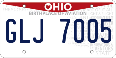 OH license plate GLJ7005