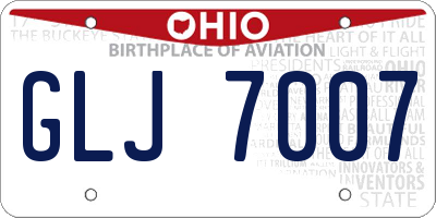 OH license plate GLJ7007