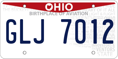 OH license plate GLJ7012