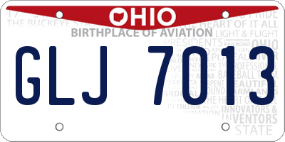 OH license plate GLJ7013