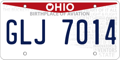 OH license plate GLJ7014