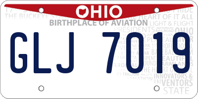 OH license plate GLJ7019