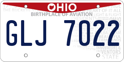 OH license plate GLJ7022
