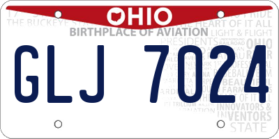 OH license plate GLJ7024