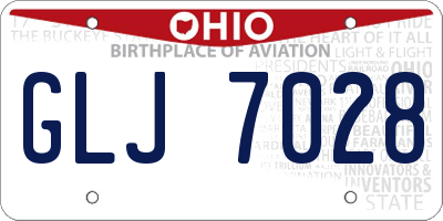 OH license plate GLJ7028