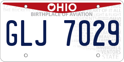 OH license plate GLJ7029