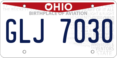 OH license plate GLJ7030