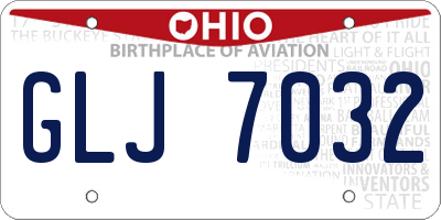 OH license plate GLJ7032