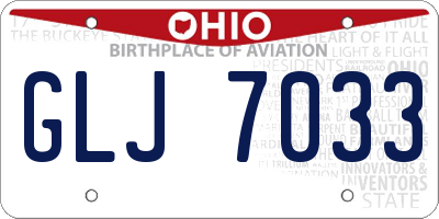 OH license plate GLJ7033