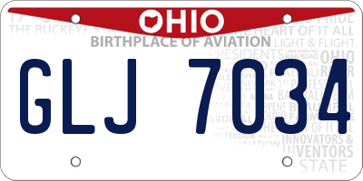 OH license plate GLJ7034