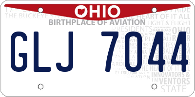 OH license plate GLJ7044