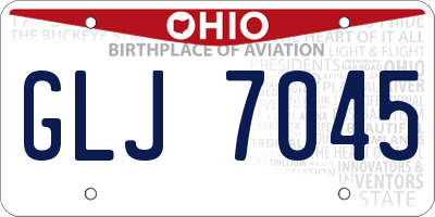 OH license plate GLJ7045