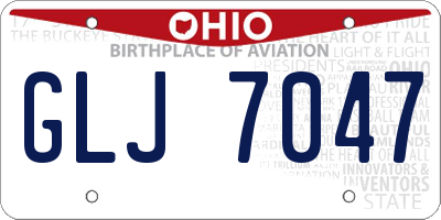 OH license plate GLJ7047