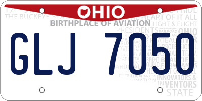 OH license plate GLJ7050