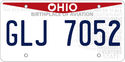 OH license plate GLJ7052