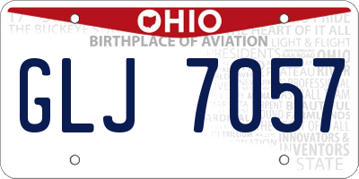OH license plate GLJ7057