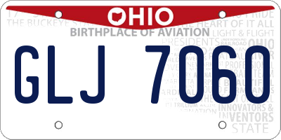 OH license plate GLJ7060