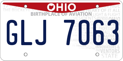 OH license plate GLJ7063