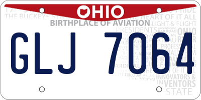 OH license plate GLJ7064
