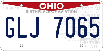 OH license plate GLJ7065