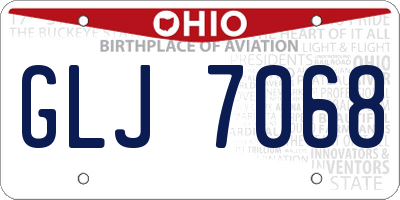OH license plate GLJ7068