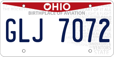 OH license plate GLJ7072