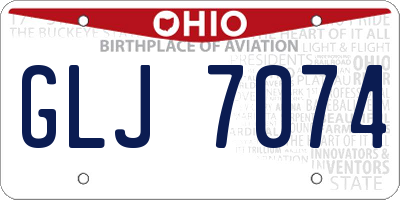 OH license plate GLJ7074