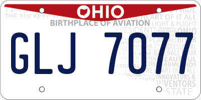 OH license plate GLJ7077
