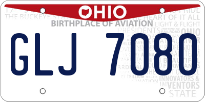 OH license plate GLJ7080