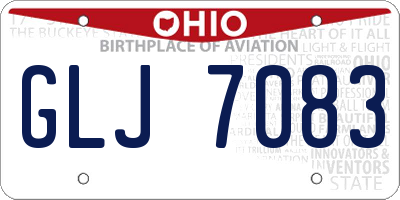 OH license plate GLJ7083