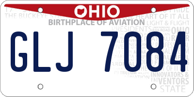 OH license plate GLJ7084