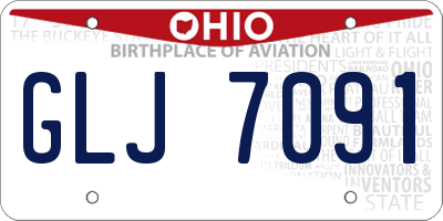 OH license plate GLJ7091