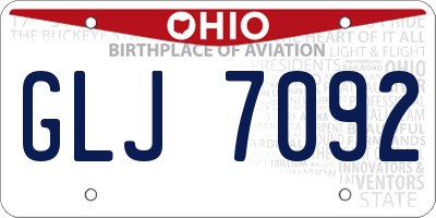 OH license plate GLJ7092