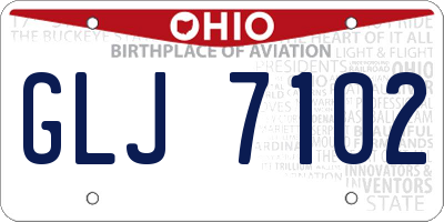 OH license plate GLJ7102