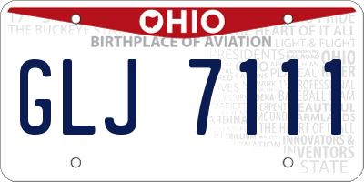 OH license plate GLJ7111