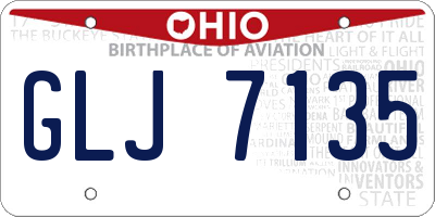 OH license plate GLJ7135