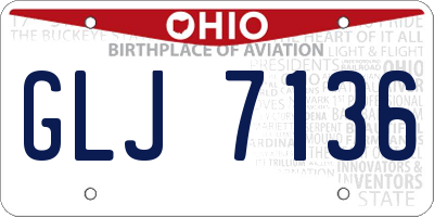OH license plate GLJ7136