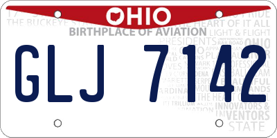 OH license plate GLJ7142