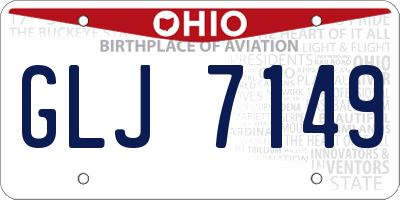OH license plate GLJ7149