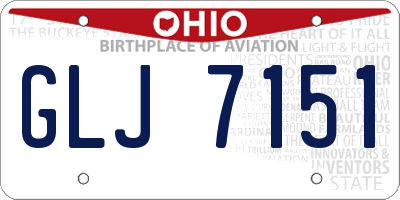 OH license plate GLJ7151
