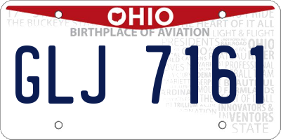 OH license plate GLJ7161