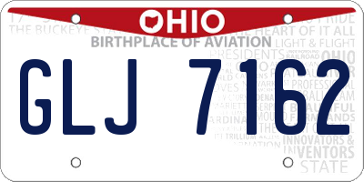 OH license plate GLJ7162
