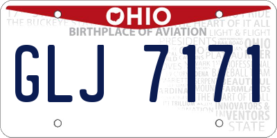 OH license plate GLJ7171