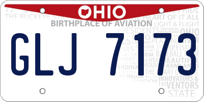 OH license plate GLJ7173