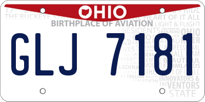 OH license plate GLJ7181