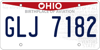 OH license plate GLJ7182