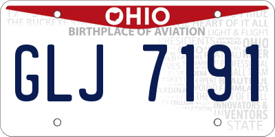 OH license plate GLJ7191